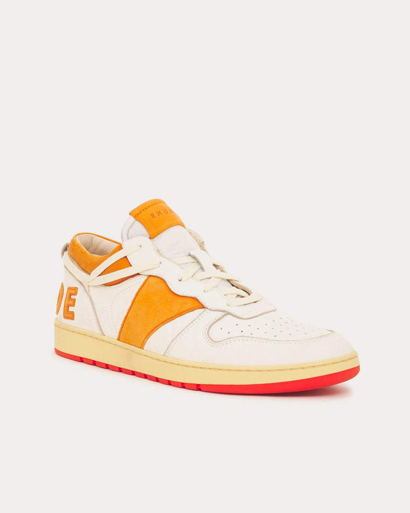 Rhude Rhecess White / Orange Low Top Sneakers - 2