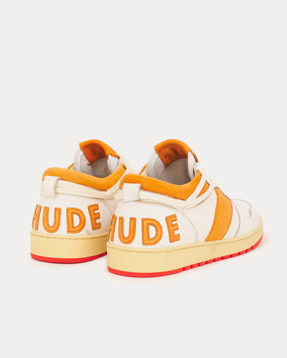 Rhude Rhecess White / Orange Low Top Sneakers - 3