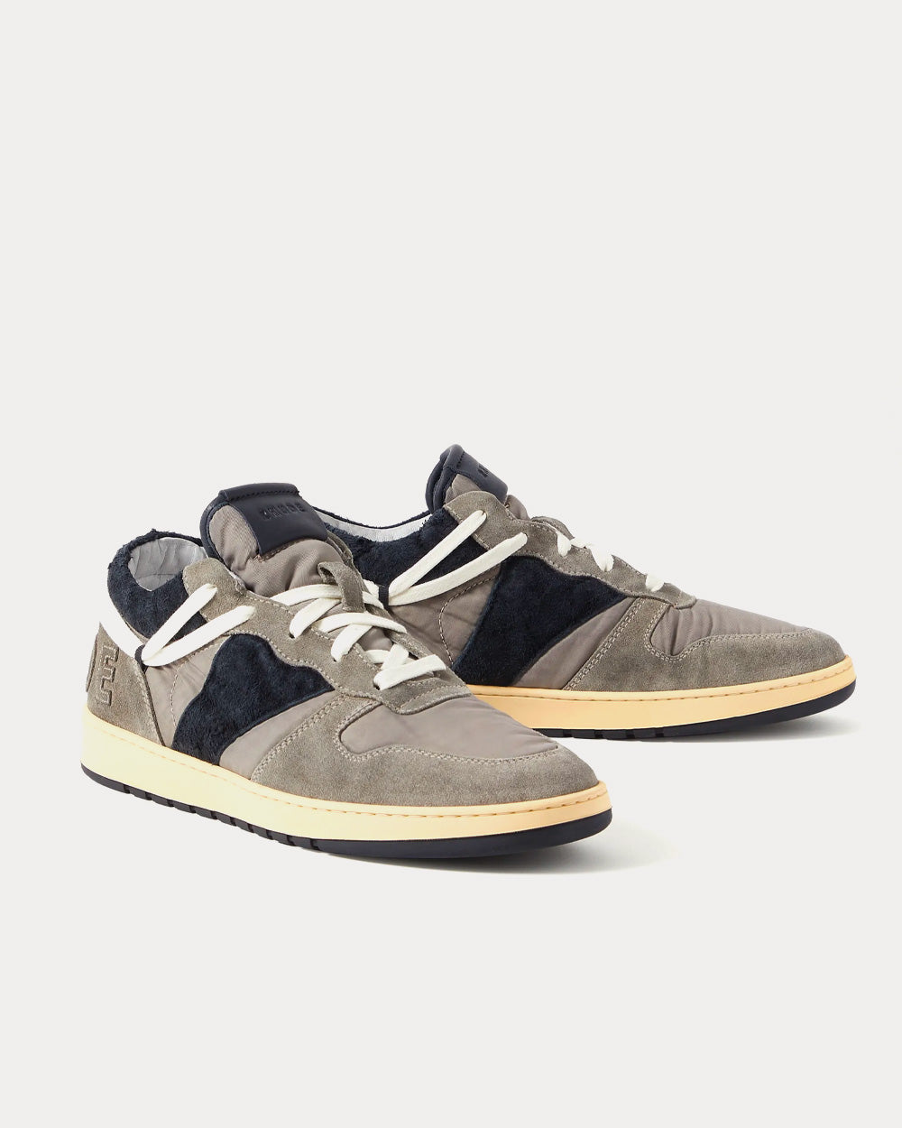 Rhude Rhecess Logo-Appliquéd Suede & Twill Dark Grey Low Top Sneakers - 2