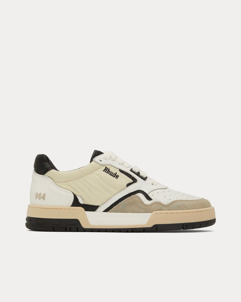 Rhude Racing White / Black / Beige Low Top Sneakers - 1