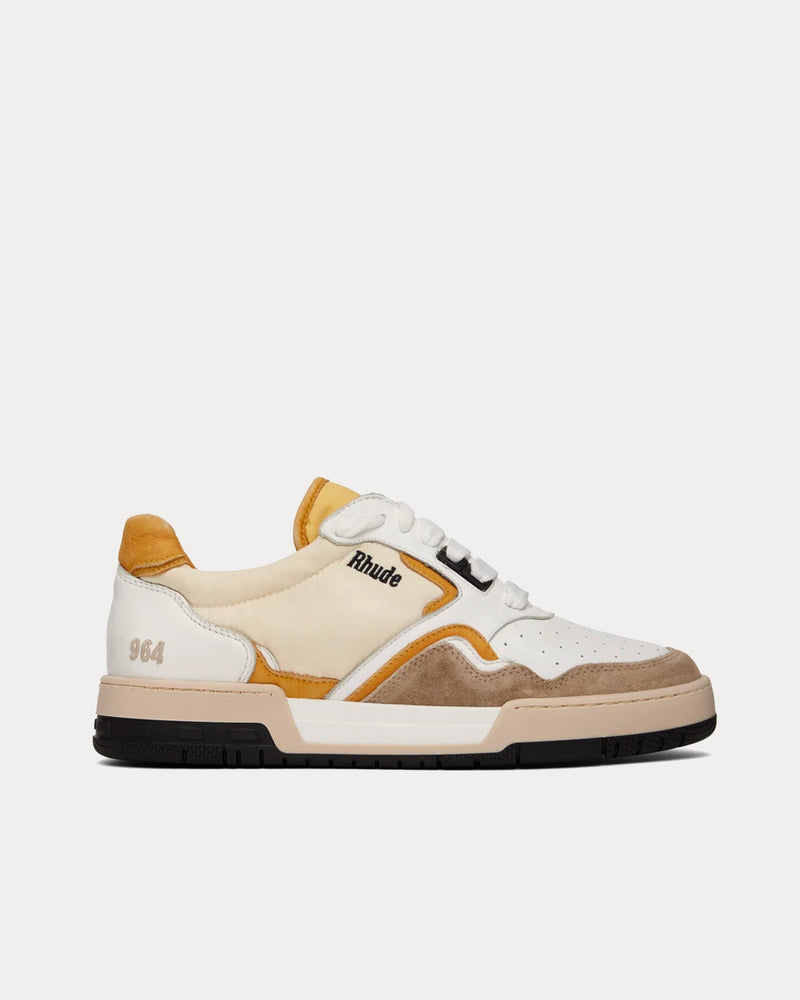 Rhude Racing White / Mustard / Beige Low Top Sneakers - 1