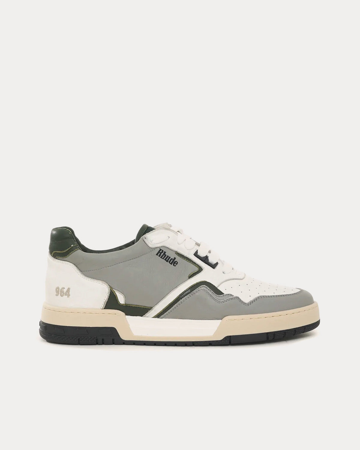 Rhude Racing White / Beige / Forest Low Top Sneakers - 1