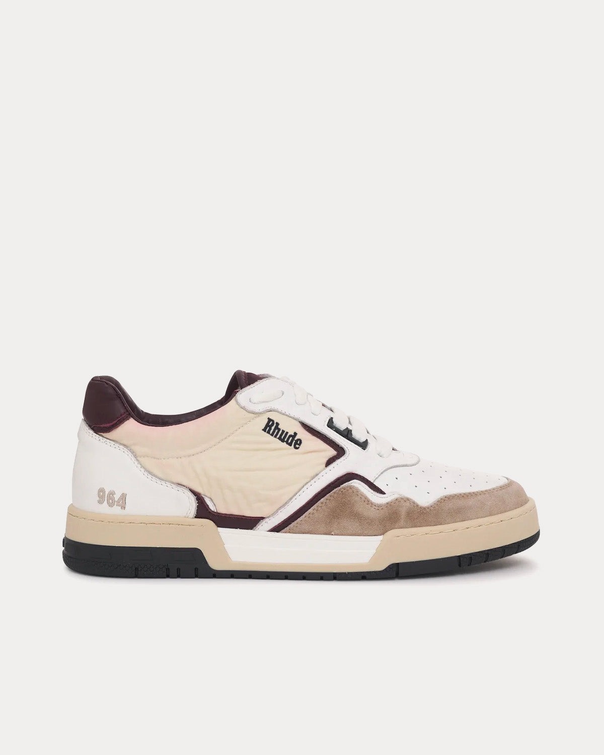 Rhude Racing White / Maroon / Beige Low Top Sneakers - 1