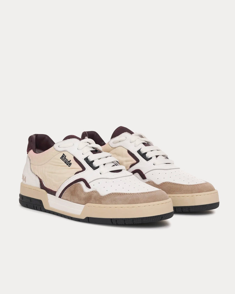 Rhude Racing White / Maroon / Beige Low Top Sneakers - 2