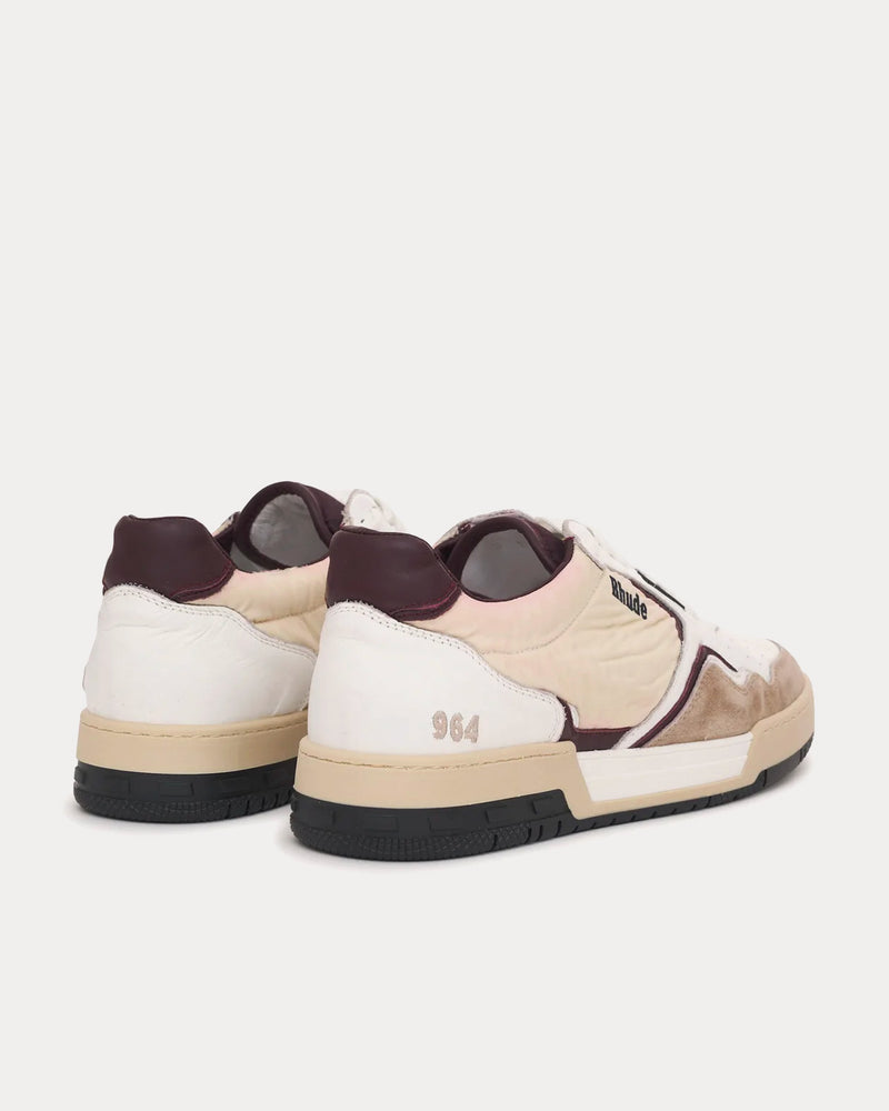 Rhude Racing White / Maroon / Beige Low Top Sneakers - 3