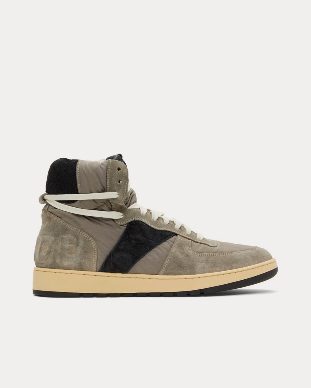 Rhude Rhecess Nylon Canvas & Suede Grey / Black High Top Sneakers - 1