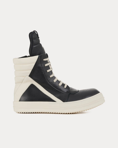 Rick Owens Geobasket Black / Milk / Milk High Top Sneakers