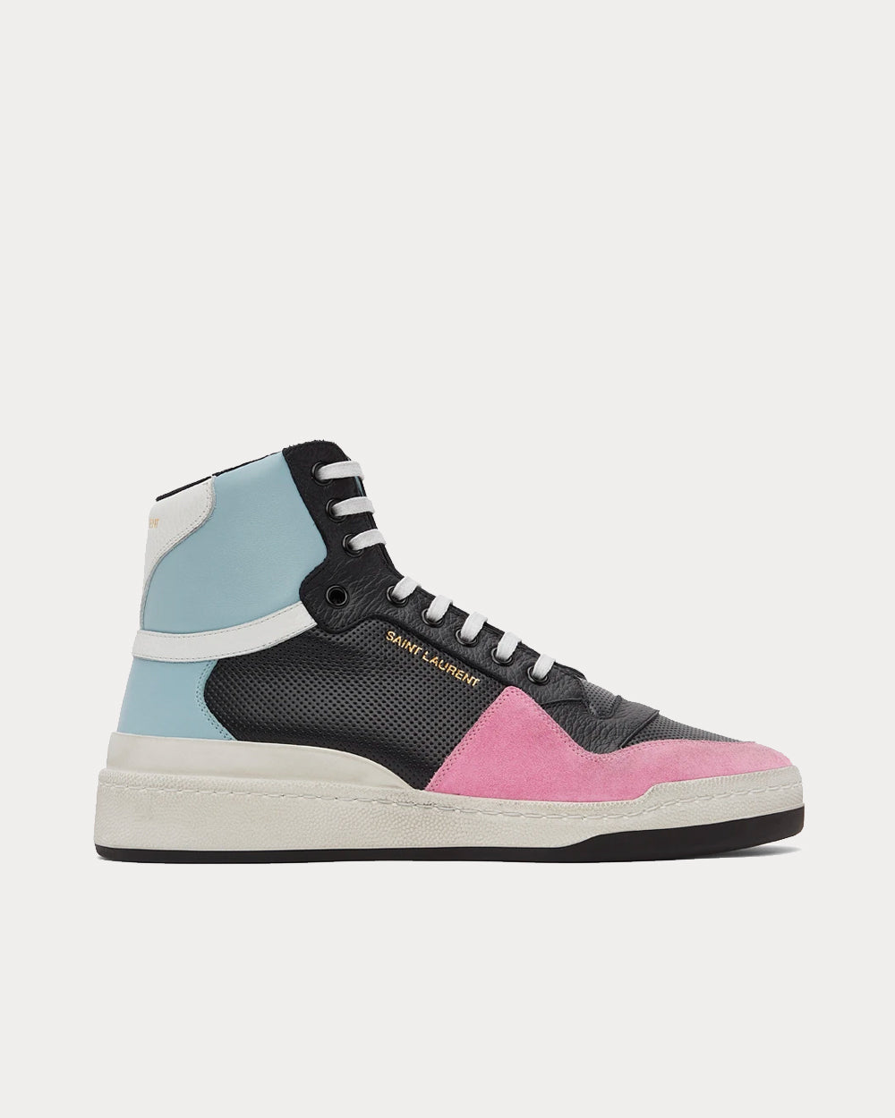 Saint Laurent SL24 Black & Blue High Top Sneakers - 1