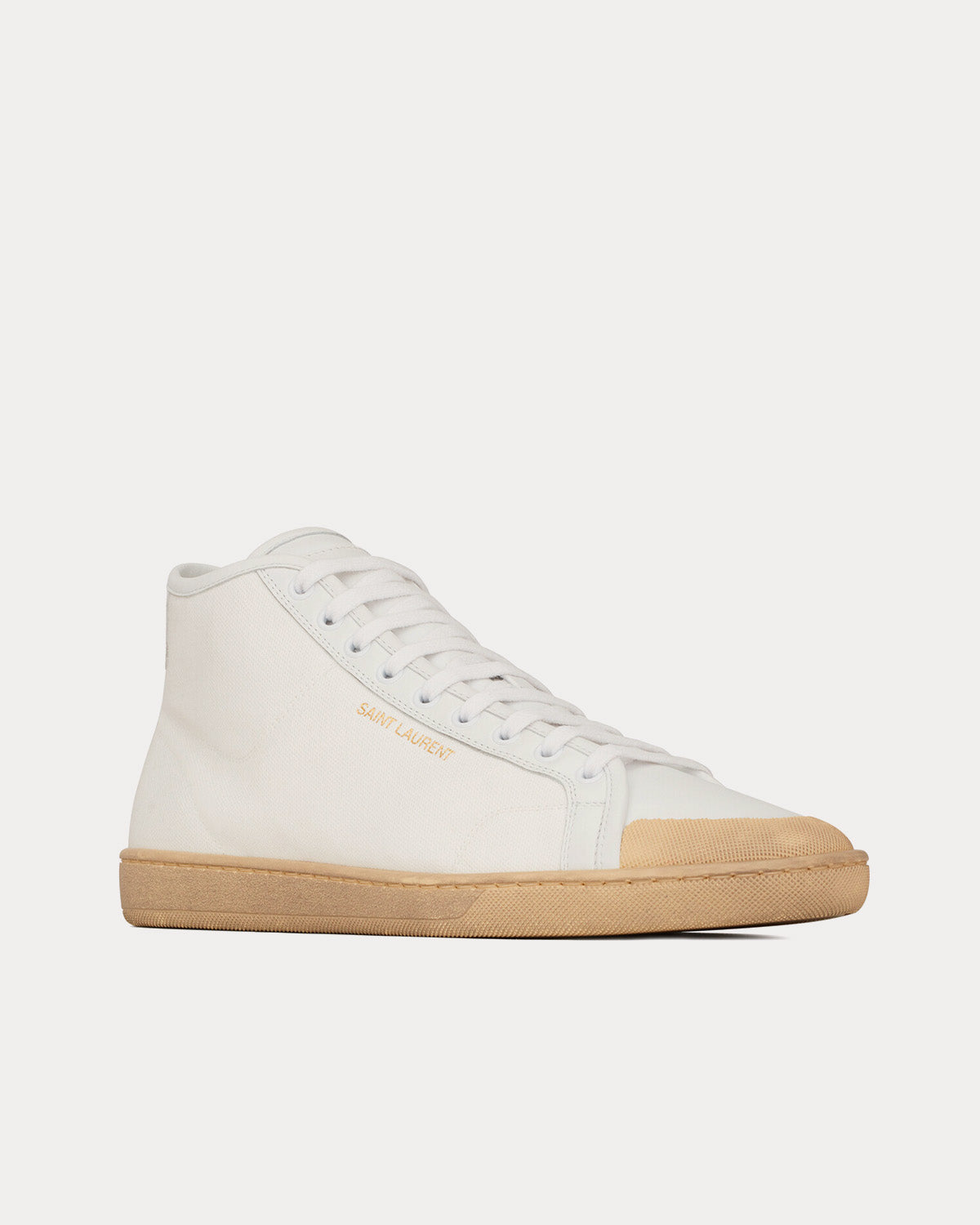 Men's, SL/39 Court Classic Canvas & Leather Off-White Mid Top Sneakers