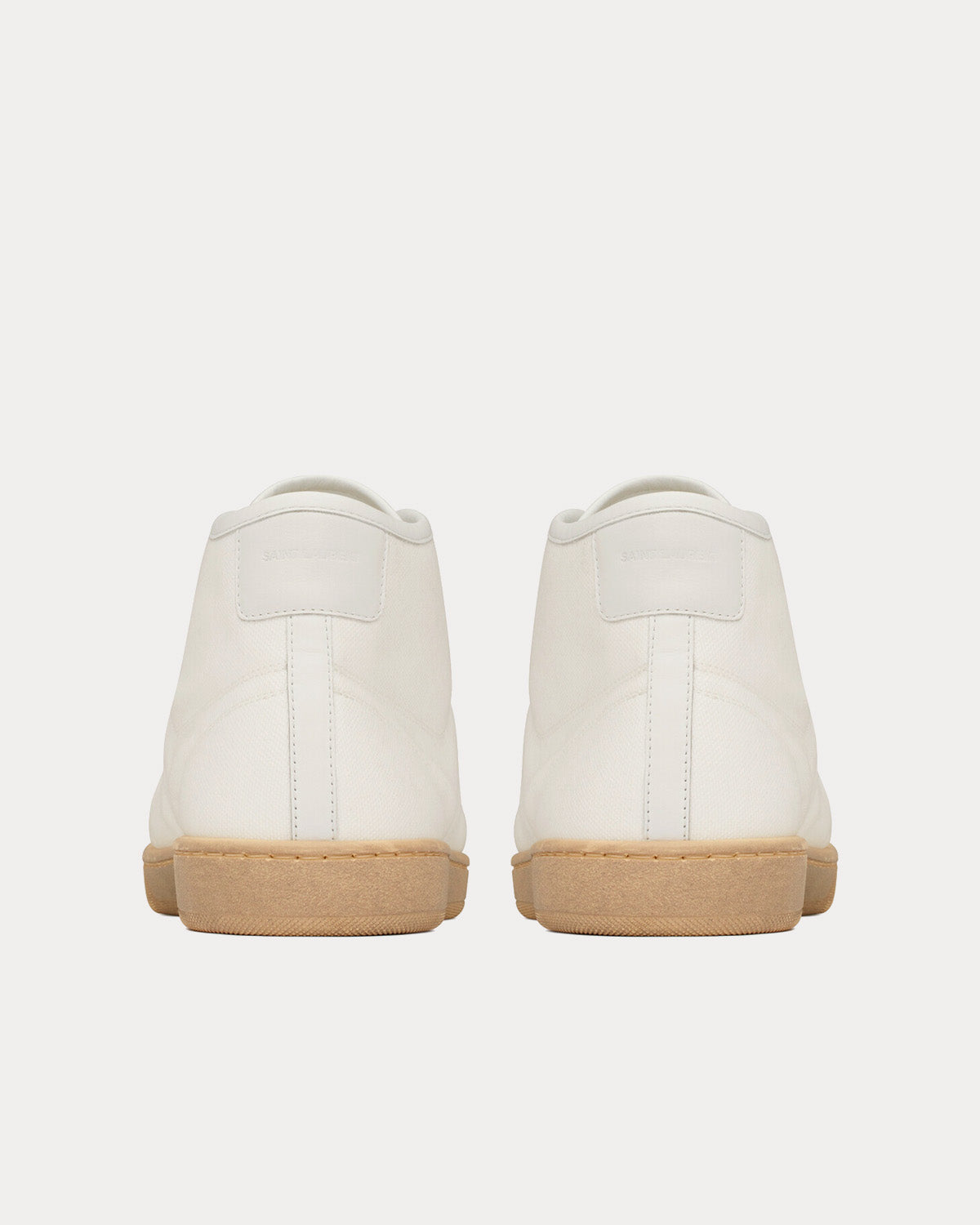 Saint Laurent SL 39 Court Classic Canvas Leather Off White Mid Top Sneakers Sneak in Peace