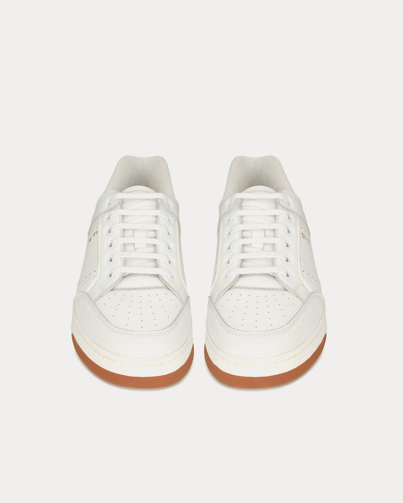 Saint Laurent SL/61 Grained Leather White Low Top Sneakers - 2