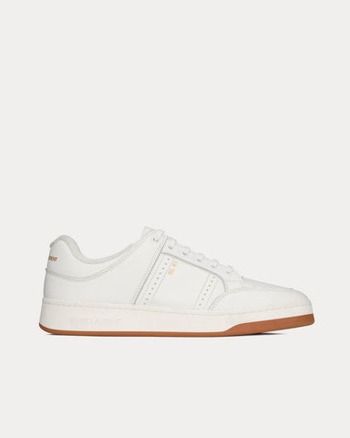 Saint Laurent SL/61 Grained Leather White Low Top Sneakers