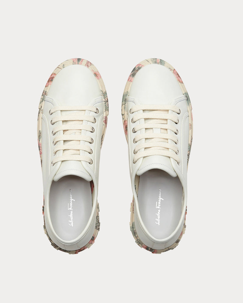 Salvatore Ferragamo Gancini White Low Top Sneakers - 4