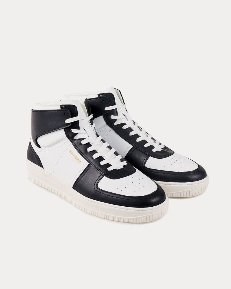 Sandro Leather Black / White High Top Sneakers - 2