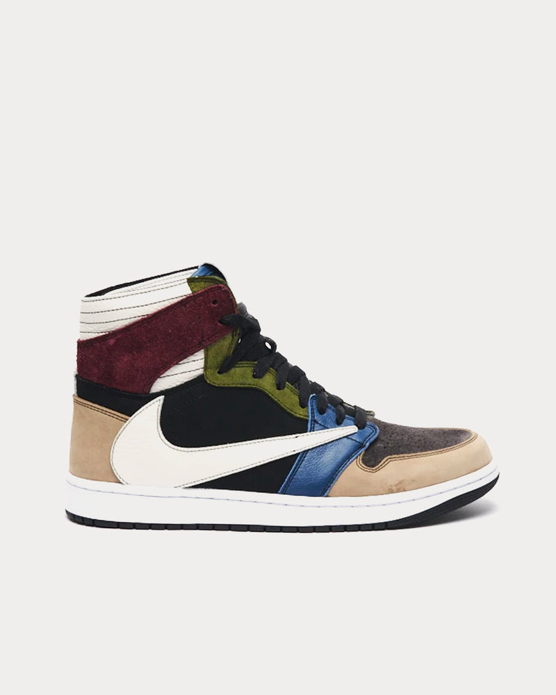 The Shoe Surgeon TS AJ1 'Earth Tone Scrap Leather' High Top Sneakers - 1