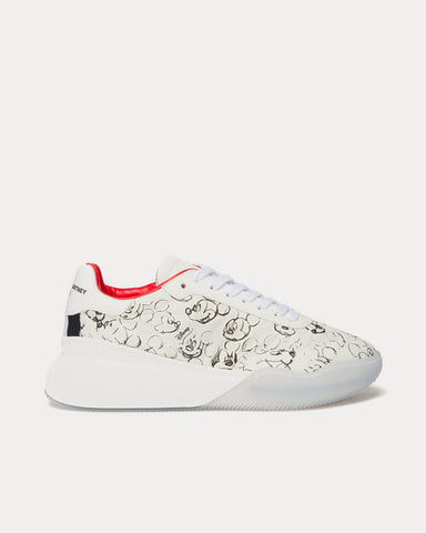 Stella McCartney Fantasia Mickey Loop Lace-Up White Low Top Sneakers