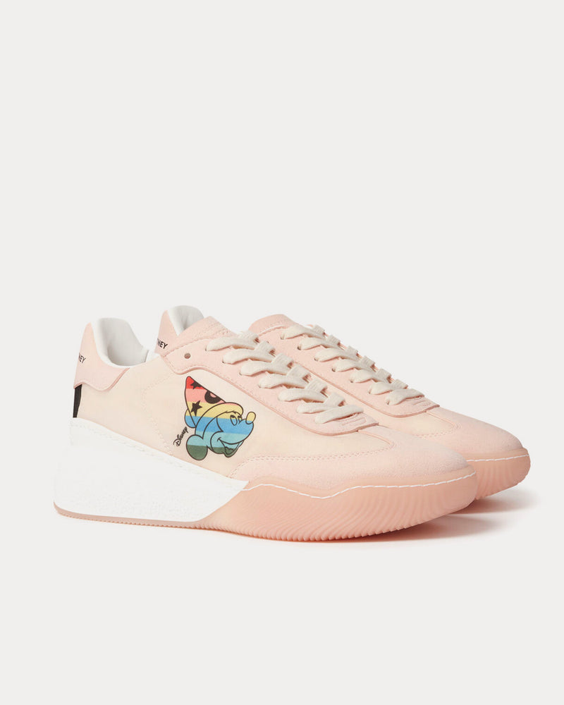 Stella McCartney Fantasia Mickey Loop Lace-Up Pastel Pink Low Top Sneakers - 3