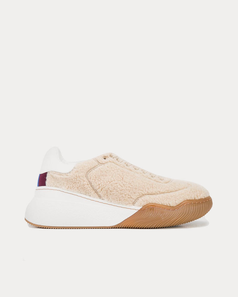 Stella McCartney Loop Faux-Shearling Beige Low Top Sneakers - 1