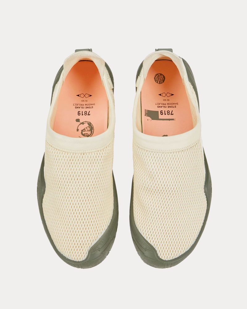 Stone Island Shadow Project Shadow Moc Leather Mesh Effect Butter Slip On Sneakers - 2