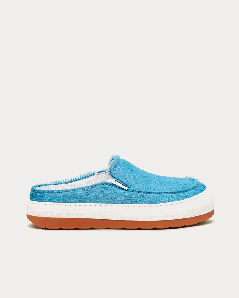 Sunnei Dreamy Ponyhair Azure Sabot Slip On Sneakers - 1