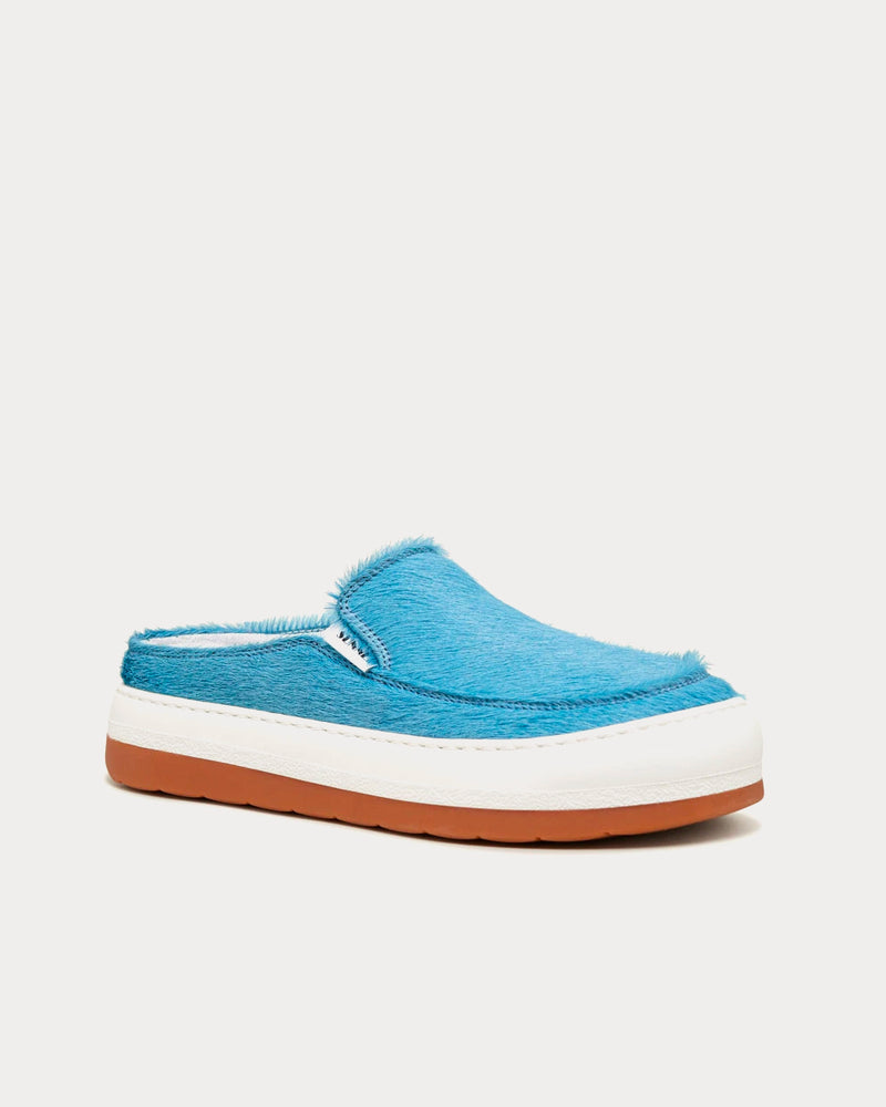 Sunnei Dreamy Ponyhair Azure Sabot Slip On Sneakers - 2