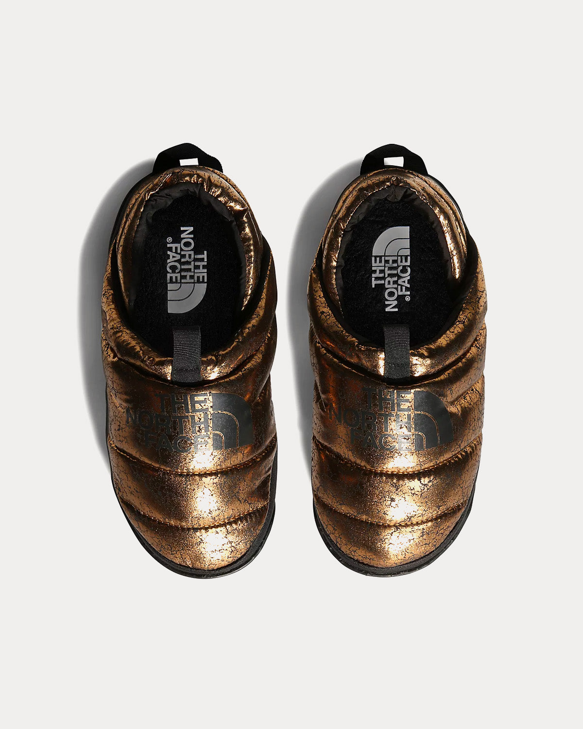 The North Face Nuptse Metallic Street Mules Metallic Bronze / Black Slip Ons - 2