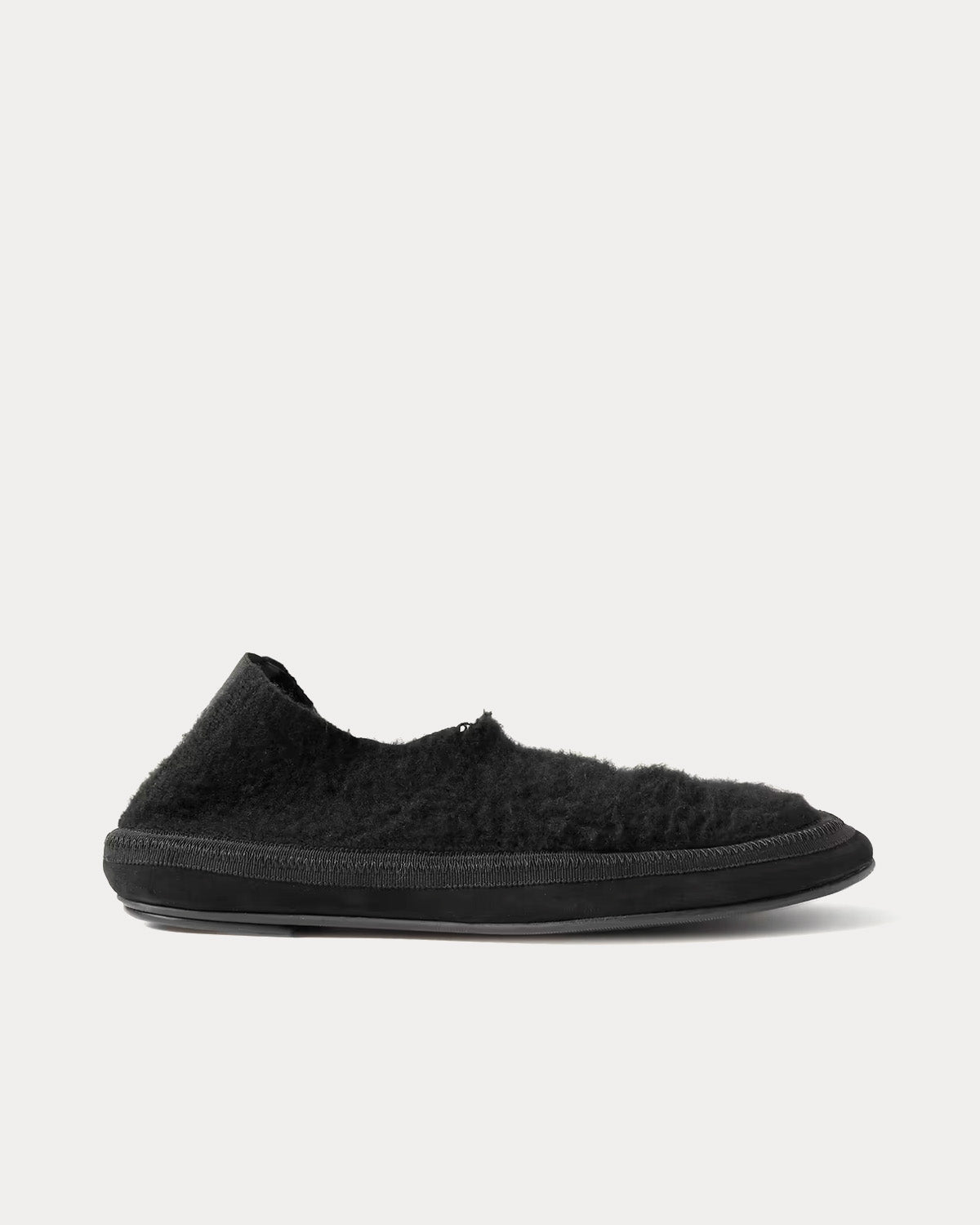 The Row Brushed-Cashmere Black Slippers - 1