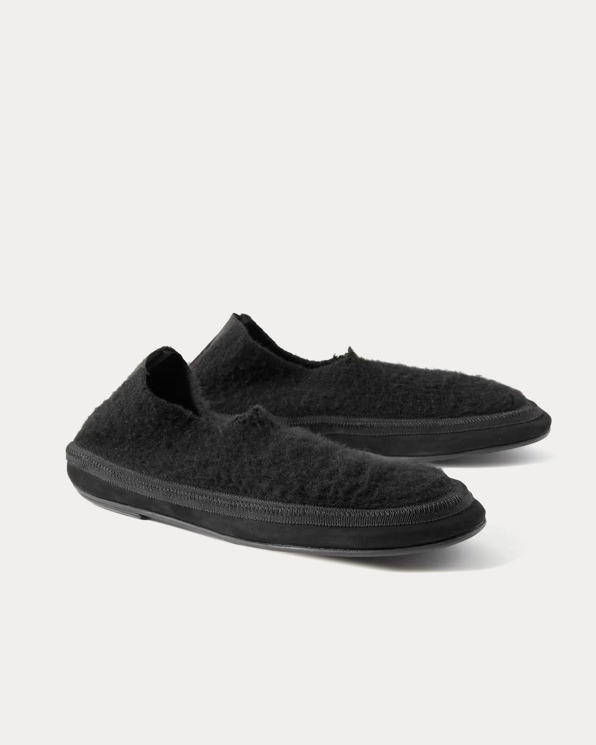 The Row Brushed-Cashmere Black Slippers - 2