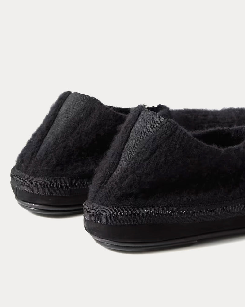 The Row Brushed-Cashmere Black Slippers - 3