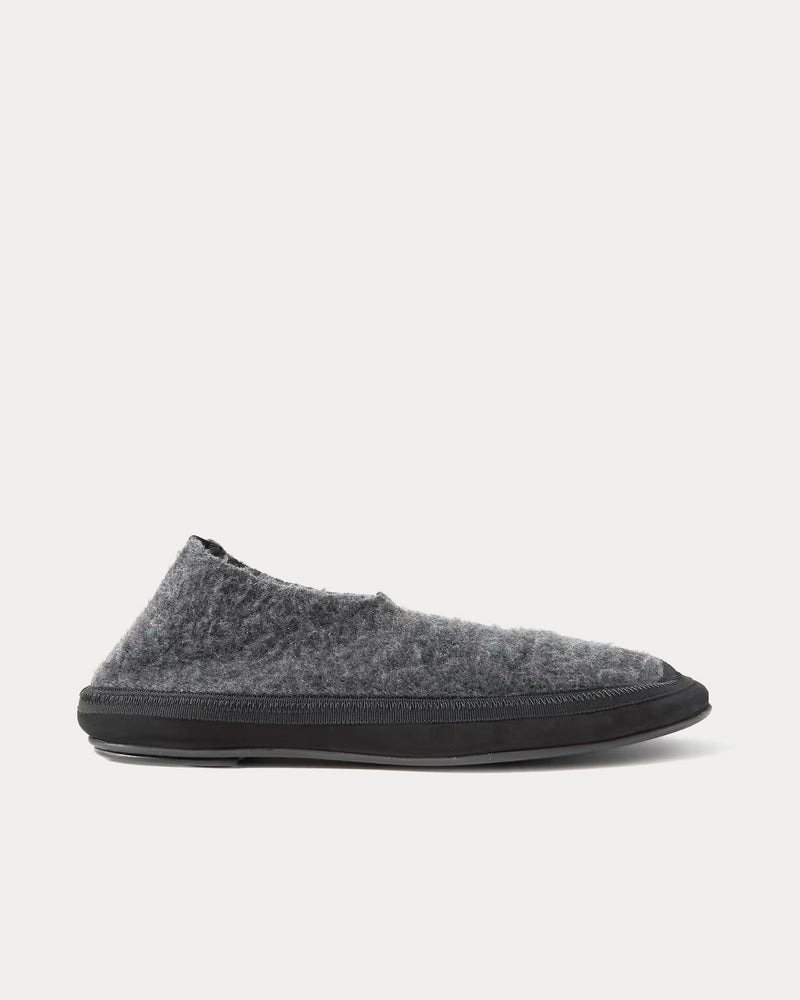 The Row Brushed-Cashmere Grey Slippers - 1