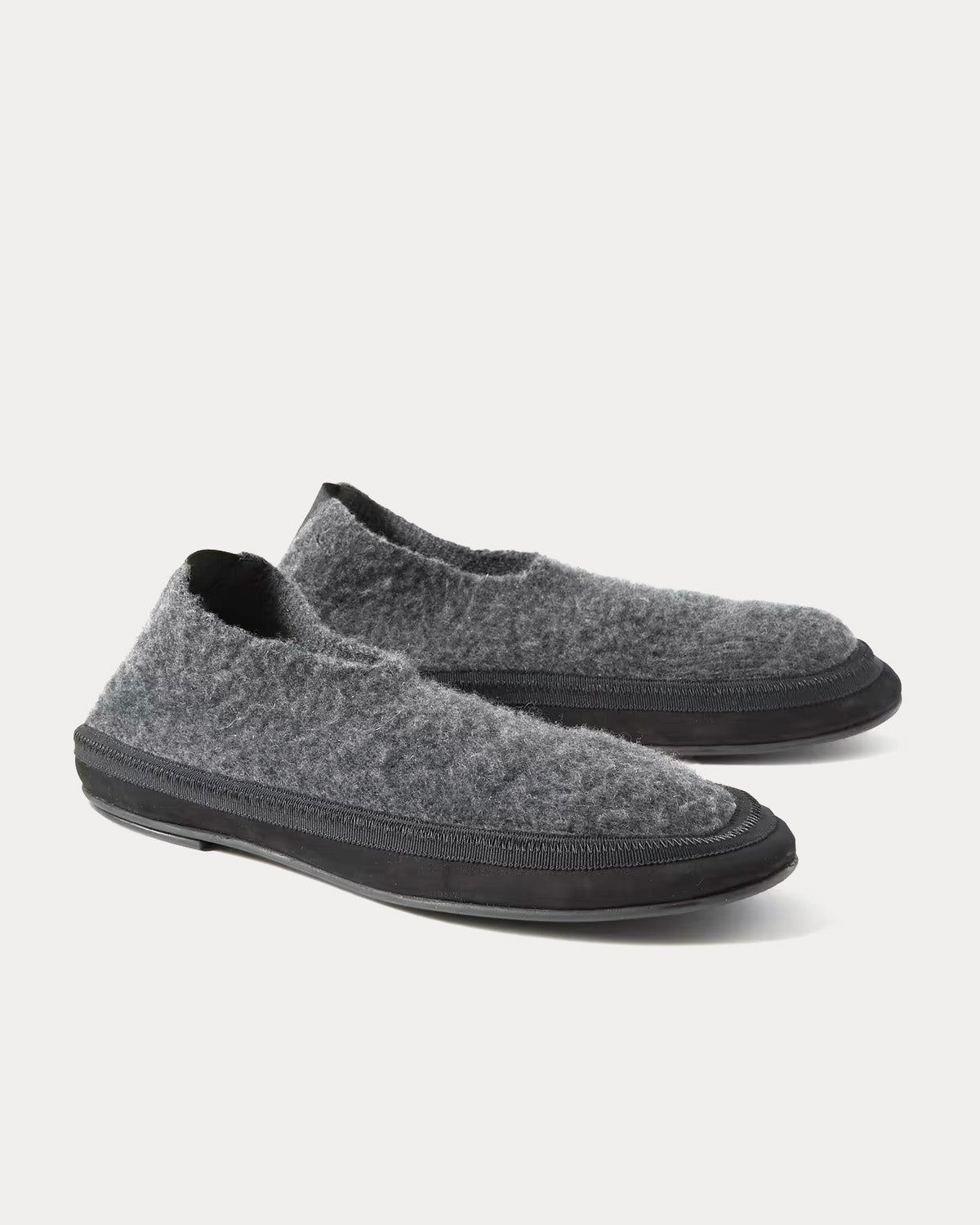 The Row Brushed-Cashmere Grey Slippers - 2