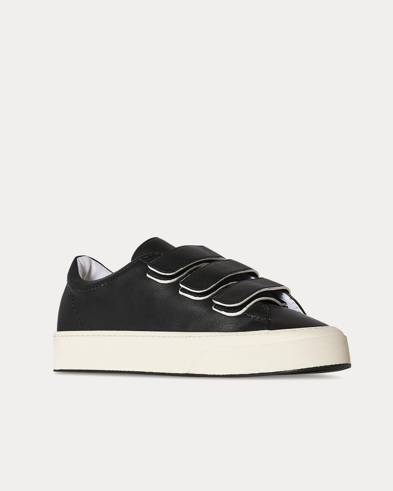 The Row Dean Strappy Suede Black / White Low Top Sneakers - 3