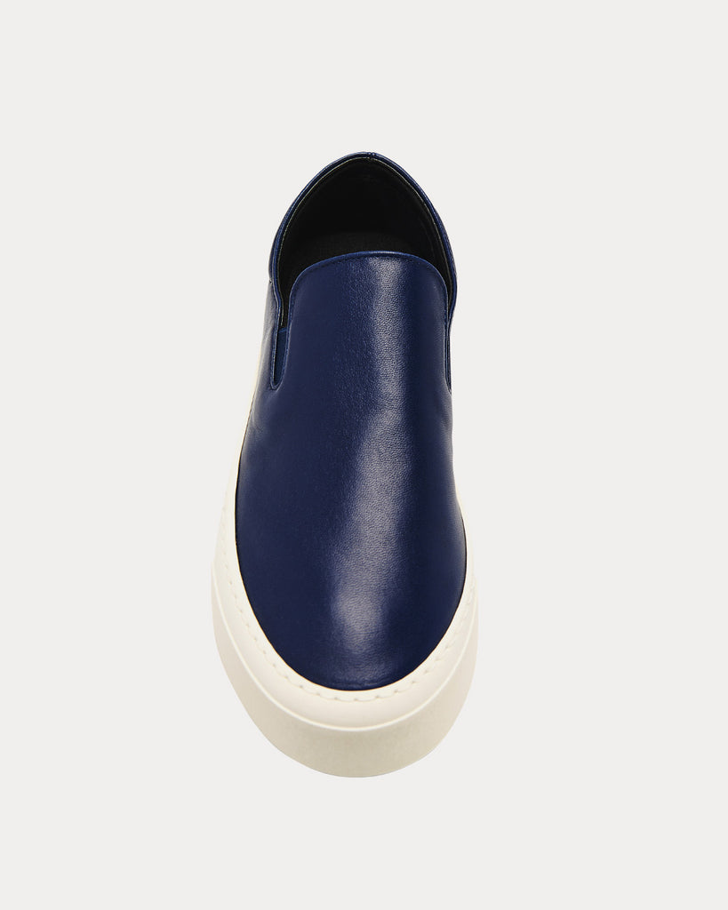 Navy leather slip hot sale on sneakers