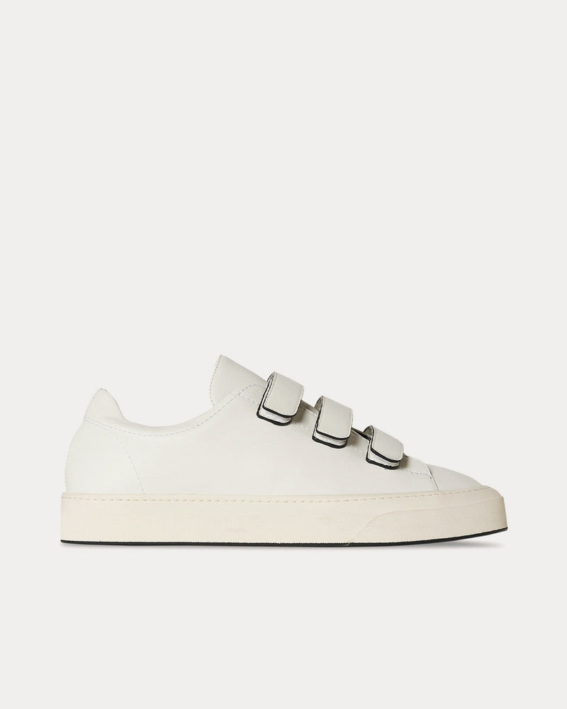 The Row Dean Strappy Suede Milk Low Top Sneakers - 1