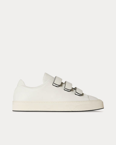 The Row Dean Strappy Suede Milk Low Top Sneakers