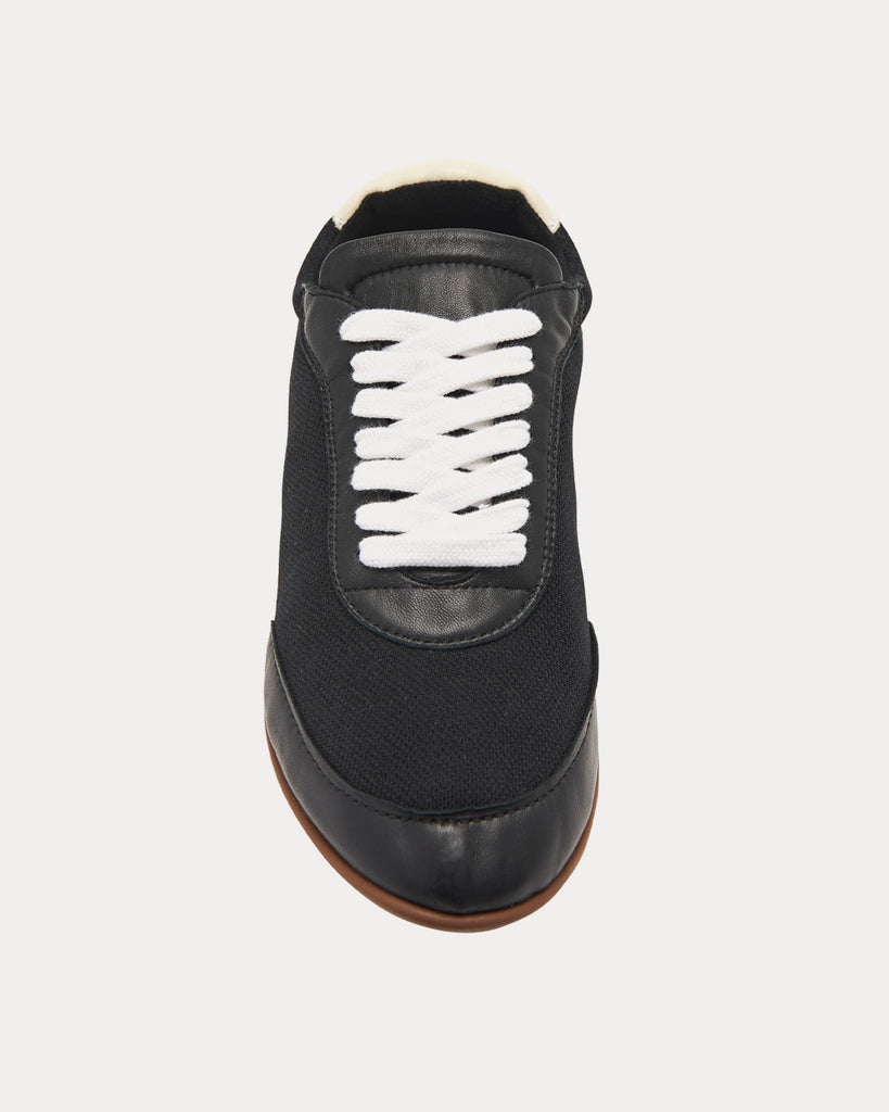 The Row Owen City Sneaker in Leather Mesh Brown Black Low Top