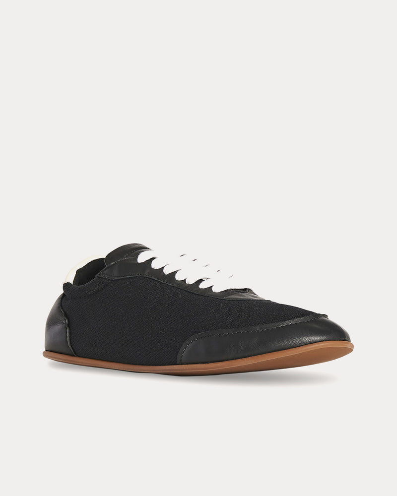 The Row Owen City Sneaker in Leather & Mesh Brown / Black Low Top Sneakers - 3