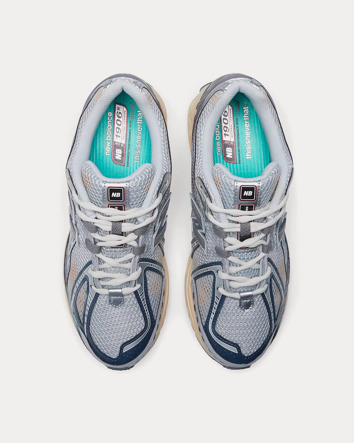 New Balance x thisisneverthat 1906R Rain Cloud with Metallic Silver and Grey Low Top Sneakers - 2