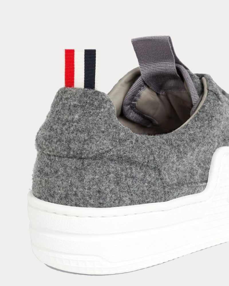 Thom Browne Flannel Covered Basketball Medium Grey Low Top Sneakers - 4