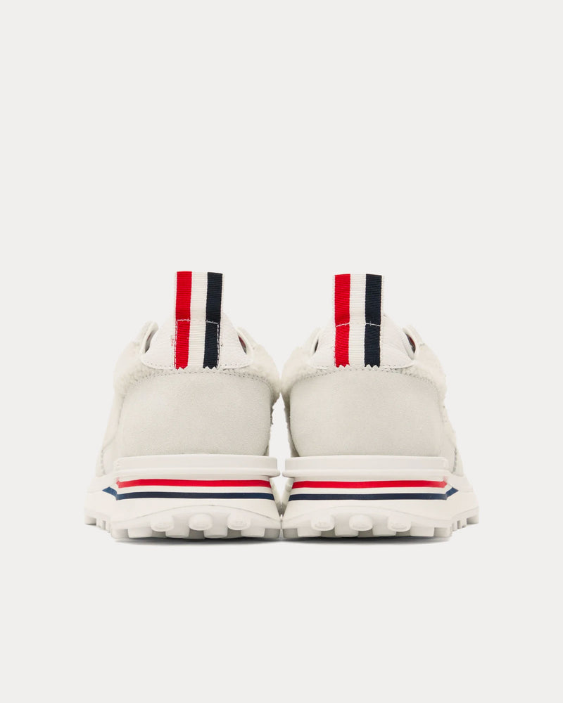 Thom Browne Tech Runner Shearling & Suede White Low Top Sneakers - 3