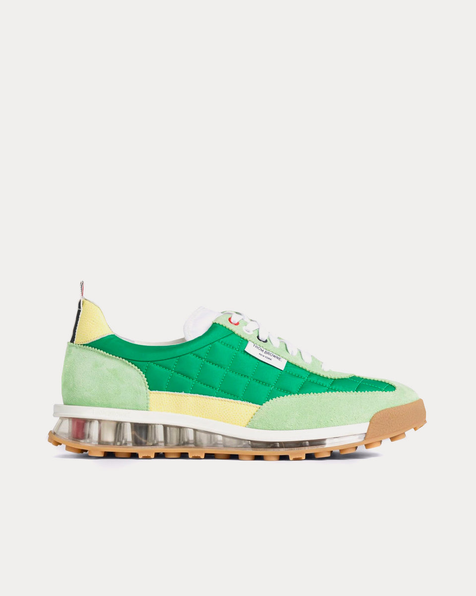 Thom Browne Tech Runner Quilted Green Low Top Sneakers - Sneak in Peace