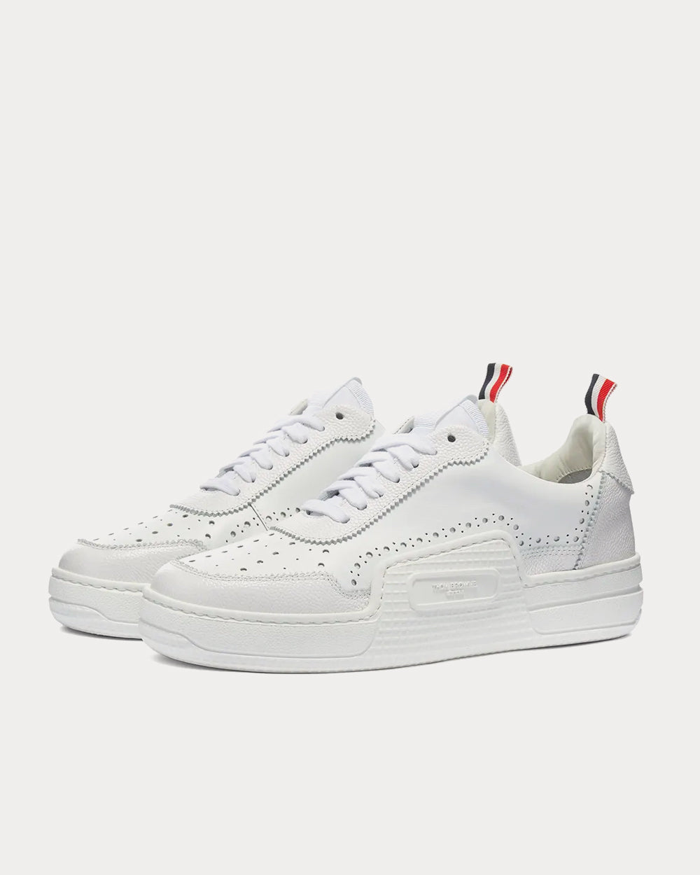 Thom Browne Vitello Calfskin Basketball White Low Top Sneakers - 2