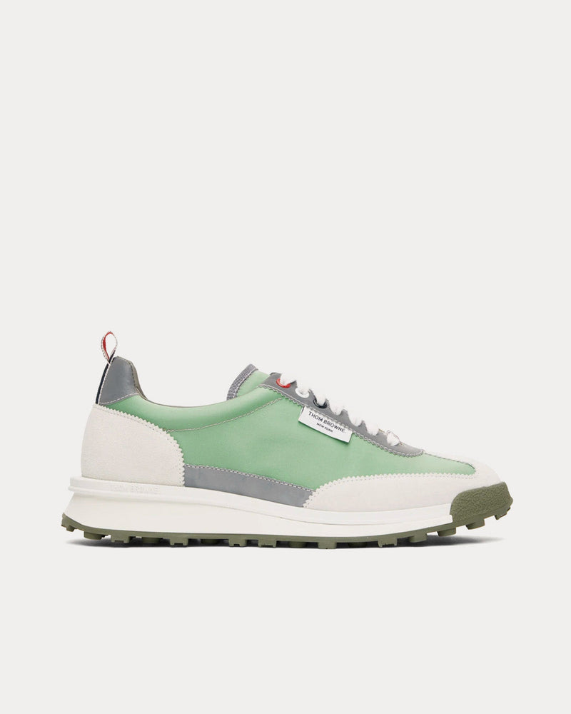 Thom Browne Tech Runner Reflective Nylon Green Low Top Sneakers - 1