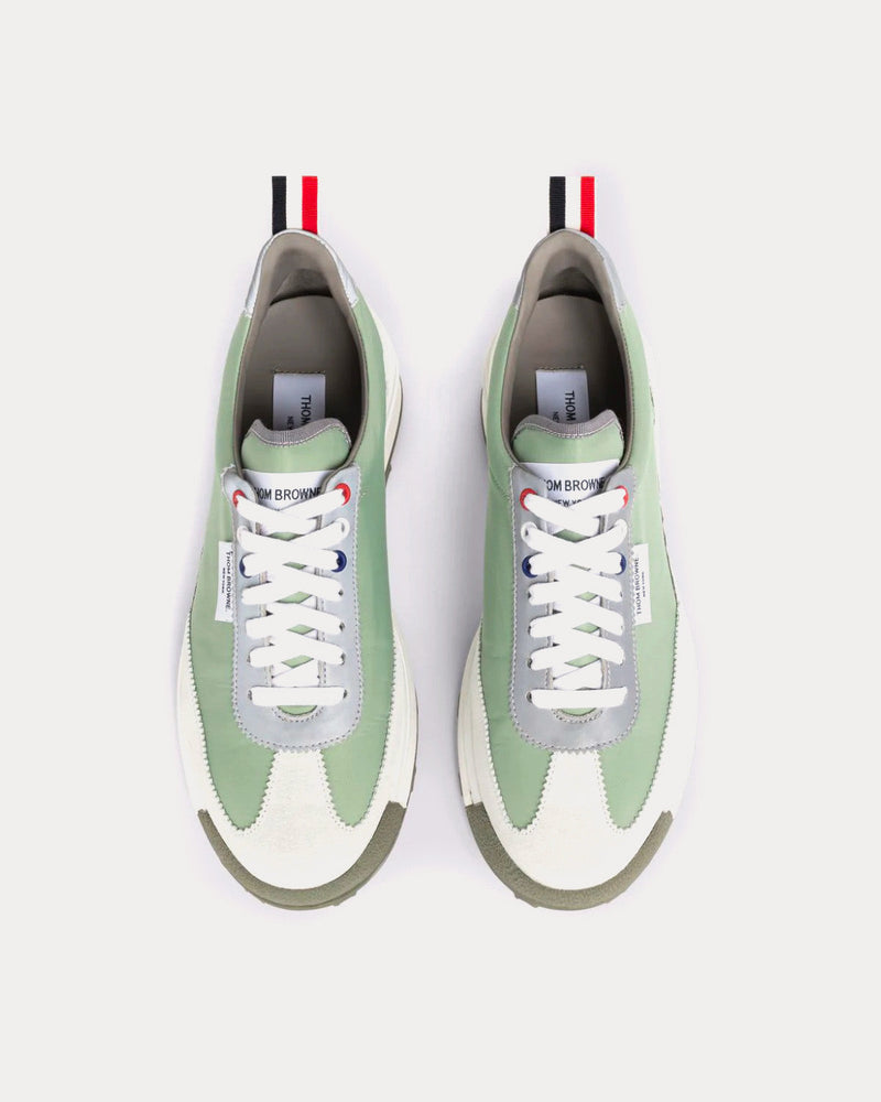 Thom Browne Tech Runner Reflective Nylon Green Low Top Sneakers - 2