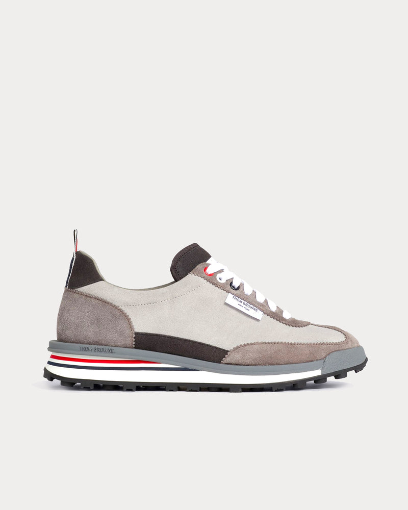 Thom Browne Tech Runner Kid Suede Light Grey Low Top Sneakers - 1