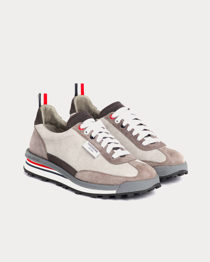 Thom Browne Tech Runner Kid Suede Light Grey Low Top Sneakers - 3