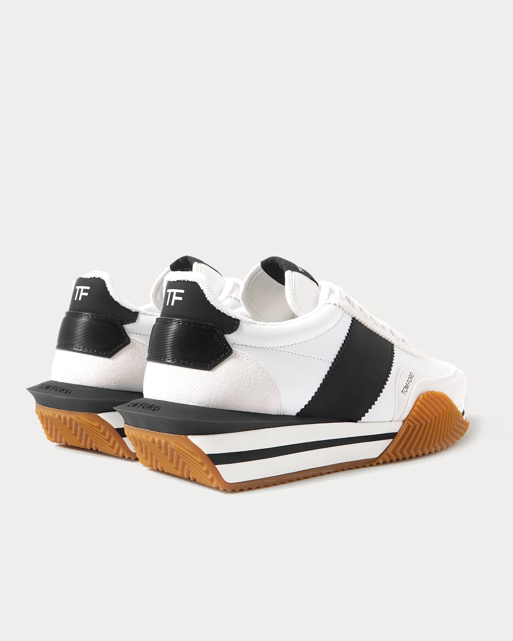 Tom Ford James White & Black Low Top Sneakers - 3