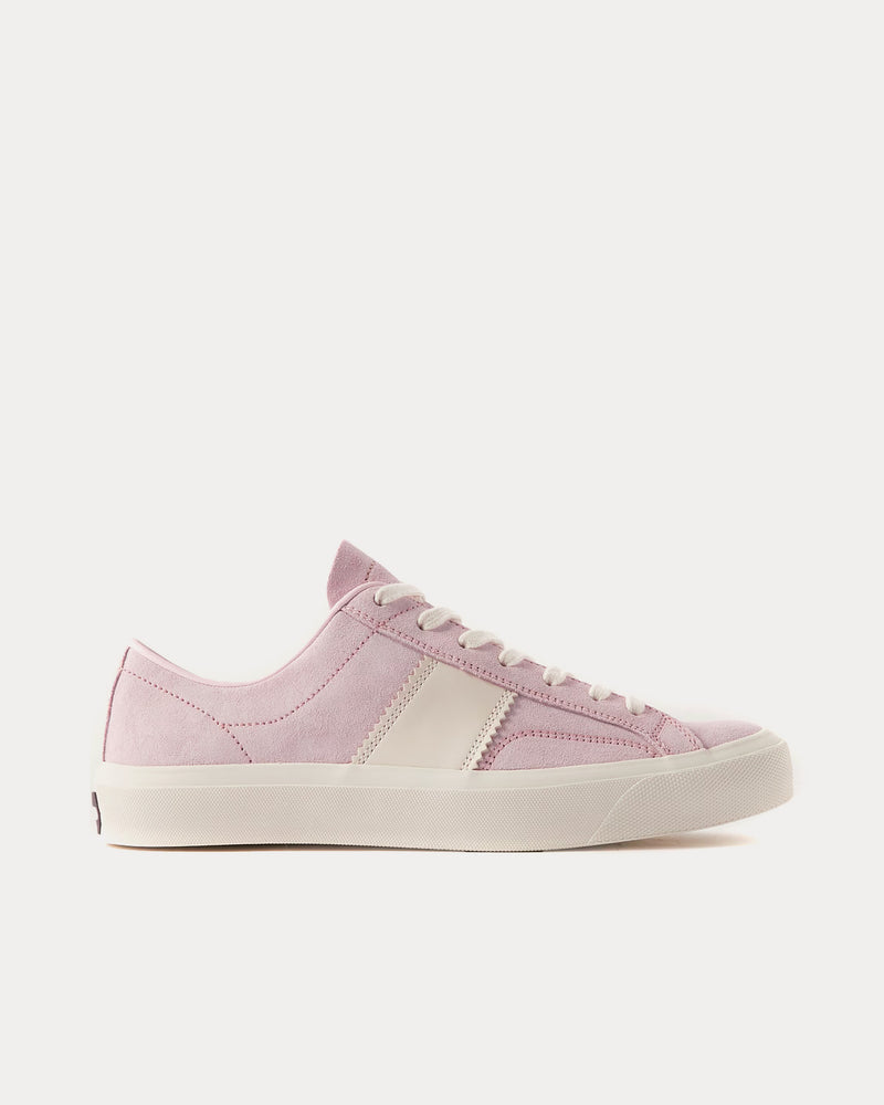 Tom Ford Cambridge Suede & Leather Pink Low Top Sneakers - 1