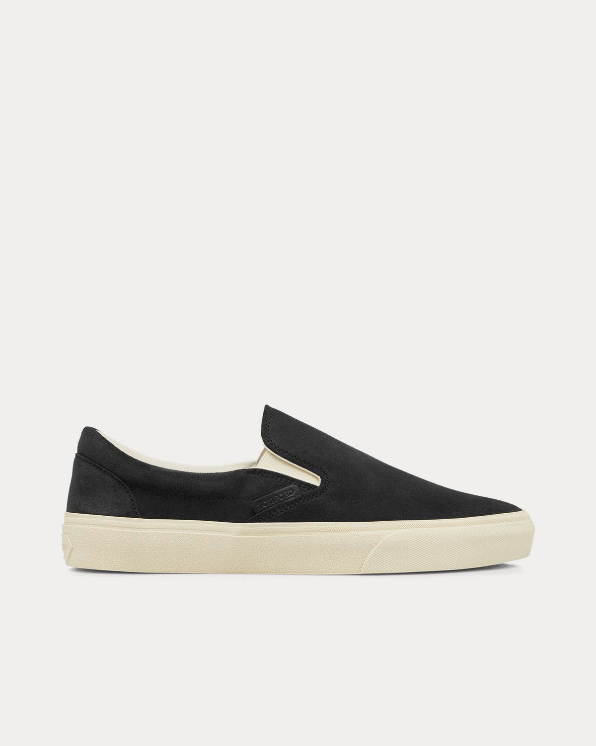 Tom Ford Jude Suede Black / Cream Slip On Sneakers - 1