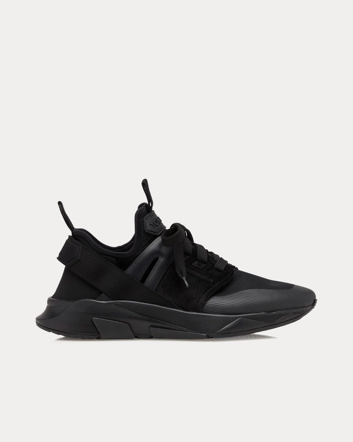 Tom Ford Jago Nylon & Mesh Black / Black Low Top Sneakers - 1